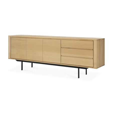Ethnicraft Shadow Anrichte - 3 Schubladen - schwarz Metall 3 doors