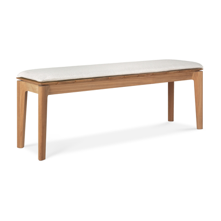 Ethnicraft Bok Bank für Draußen Teak 2 seater, Off white fabric