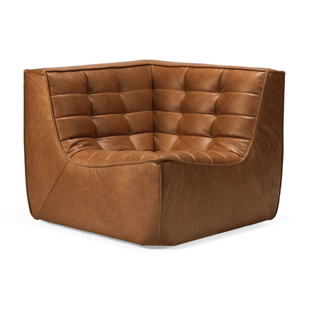 Ethnicraft N701 Modulsofa 90° eckige Ecke Old Saddle Leather