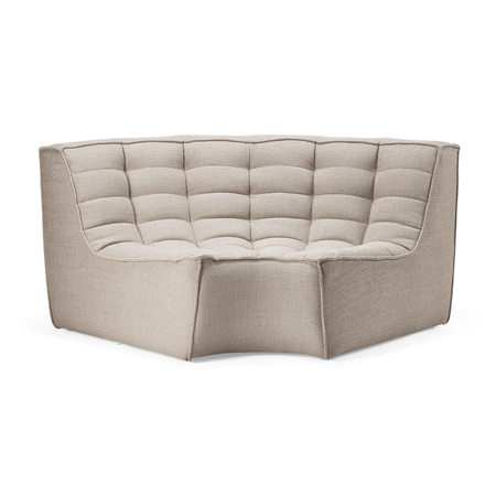 Ethnicraft N701 Modulsofa 90° runde Ecke Beige
