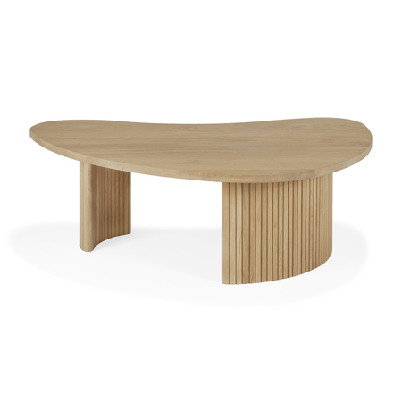 Ethnicraft Boomerang Couchtisch Kieselform  W: 126 cm / D: 74 cm, Teak lacquered / brown