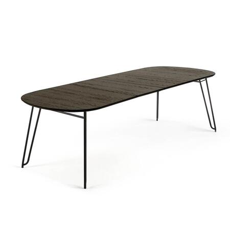 Kave Home  Milian Esstisch Ausziehbar Eschenfurnier Black, nature