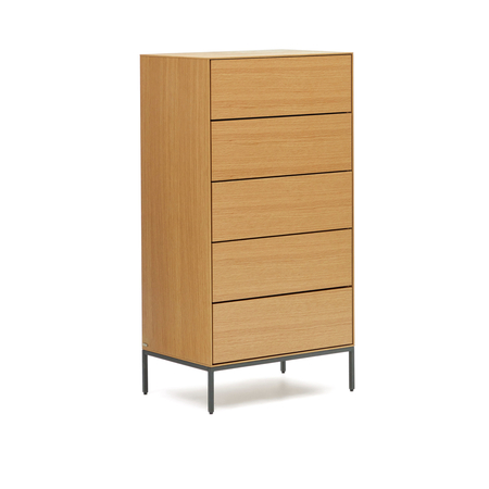 Vedrana Highboard Mit 5 Schubladen Natur / Schwarz