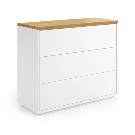 Abilen Kommode 90 x 75 cm Weiß, Natur