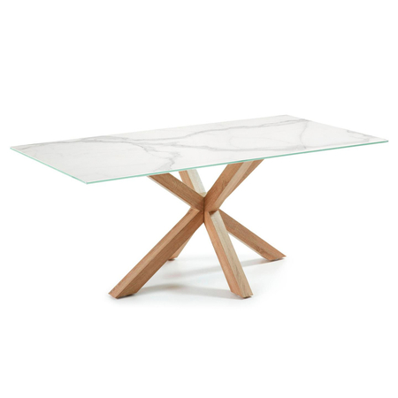 Kave Home  Argo Keramikplatte Rechteckig 200 X 100 cm White, nature