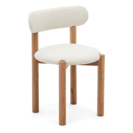 Kave Home Stuhl mit Boucle Bezug 2er Set Preis pro Stuhl 'Nebai' von Kave Home White, nature