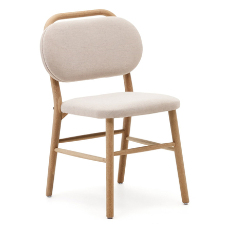 Kave Home Stuhl mit Chenille Bezug 2er Set Preis pro Stuhl 'Helda' von Kave Home Beige, nature