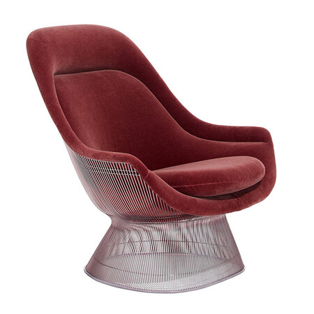 Knoll International Easy Stuhl 'Platner' Von Knoll International  Knoll Velvet Bayberry