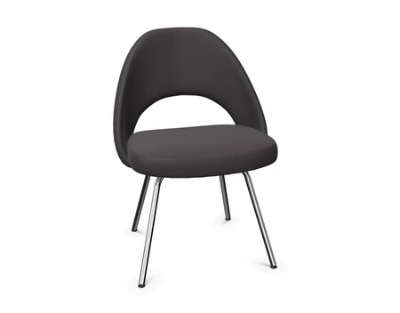 Knoll International Conference Stuhl Saarinen Knoll International   Bellagio Charcoal leather, Chrome-plated chair legs