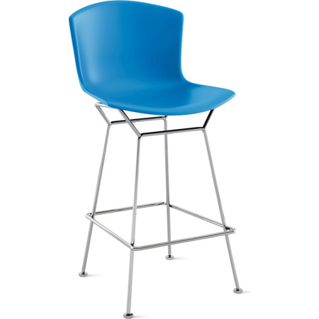 Knoll International H69 cm - Barhocker 'Bertoia' Von Knoll International   Shiny chrome,   Medium gray