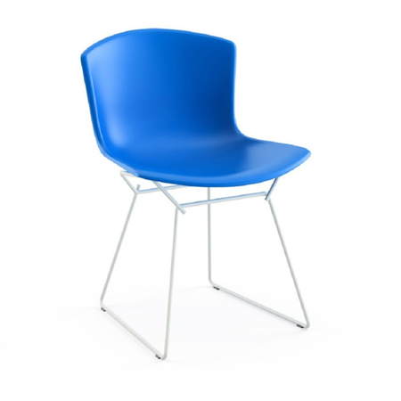 Knoll International Outdoor Plastic Side Chair-Stuhl ohne Armlehne-Preis pro Stuhl Bertoia von Knoll International White lacquered,   Blue