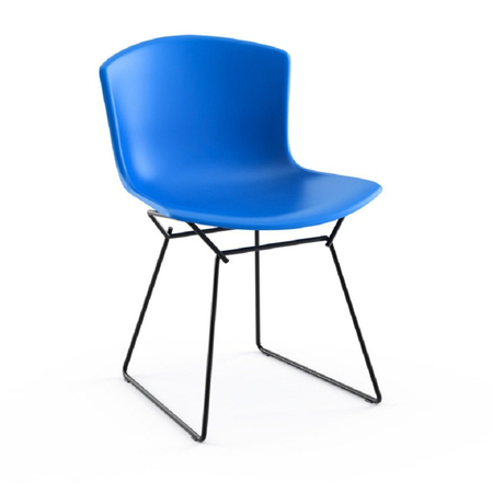Knoll International Outdoor Plastic Side Chair-Stuhl ohne Armlehne-Preis pro Stuhl Bertoia von Knoll International White lacquered,   Blue