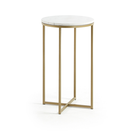 Kave Home  Runder Beistelltisch Sheffield von Kave Home White / Gold