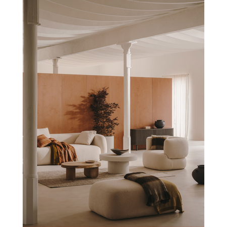 Kave Home  Martina_BoucléOttoman White