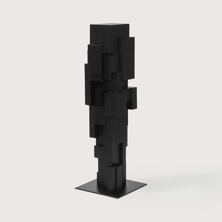 Ethnicraft Sculpture Construction von Modern Shapes Editions Black lacquered teak