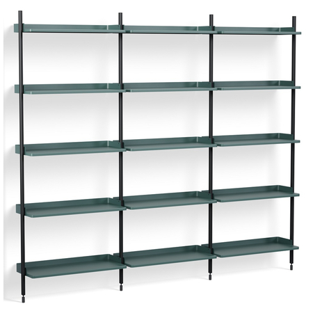 HAY Living Regalsystem Combination 113 - 3 Coloumn Pier von Hay Blue, Black anodized aluminium