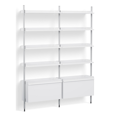 HAY Living Regalsystem Combination 122 - 2 Pier von Hay White, Clear anodized aluminium