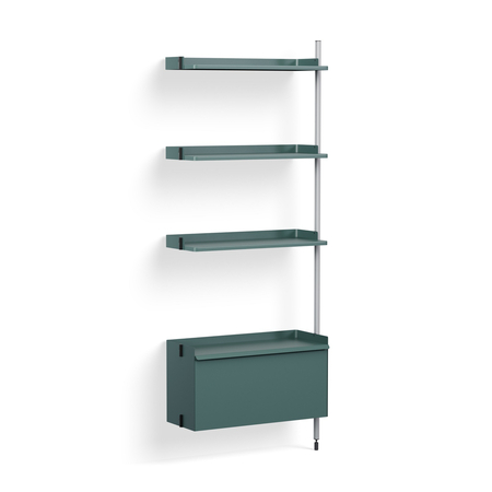 HAY Living Regalsystem Combination 130 - Add On Pier von Hay Black, Clear anodized aluminium