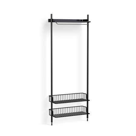 HAY Living Regalsystem Combination 1011 - 1 Coloumn Pier von Hay Anthracite wire shelf