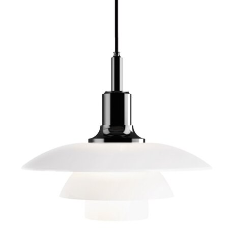 Louis Poulsen Glas Pendelleuchte PH 3½-3 von Louis Poulsen Black metallized