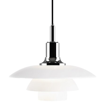 Louis Poulsen Glas Pendelleuchte PH 3½-3 von Louis Poulsen Black metallized