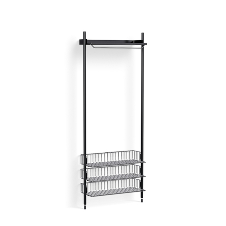 HAY Living Regalsystem Combination 1021 - 1 Column Pier von Hay Anthracite wire shelf