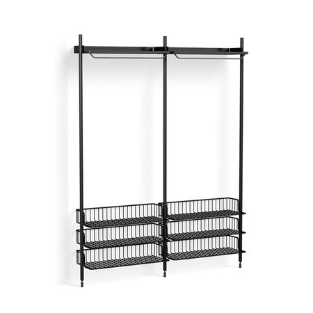HAY Living Regalsystem Combination 1022 - 2 Column Pier von Hay Anthracite wire shelf