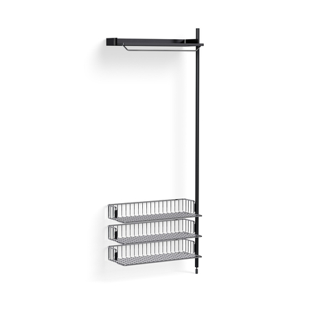 HAY Living Regalsystem Combination 1020 - Add On Pier von Hay Chromed wire shelf