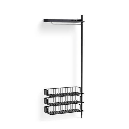 HAY Living Regalsystem Combination 1020 - Add On Pier von Hay Chromed wire shelf