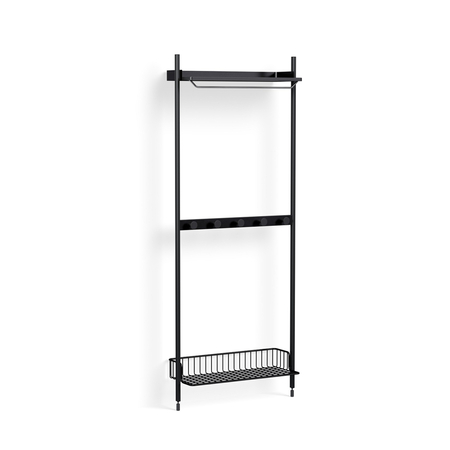 HAY Living Regalsystem Combination 1041 - 1 Column Pier von Hay Anthracite wire shelf