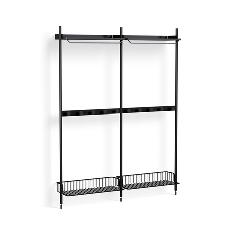 HAY Living Regalsystem Combination 1042 - 2 Column Pier von Hay Anthracite wire shelf