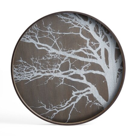 Ethnicraft Rundes Tablett Tree L von Ehtnicraft White
