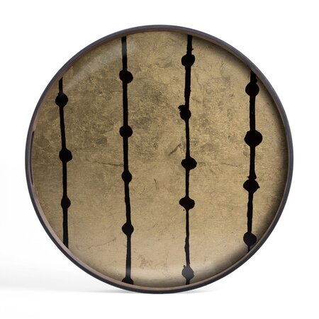 Ethnicraft Rundes Tablett Gold Leaf Dots von Ehtnicraft Ø48 cm / H: 4 cm
