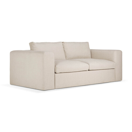 Ethnicraft 3-Sitzer Sofa Mellow von Ethnicraft L: 230 cm / W: 103 cm / H: 63 cm, 3 seater, Off white Eco, Standard