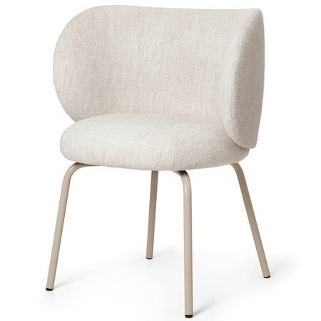 Ferm Living  Armlehnstuhl Rico Bouclé von Ferm Living Off White / Cashmere