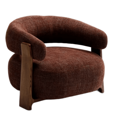 Kave Home Sessel Granite in Chenille von Kave Home Walnut finish, Brown