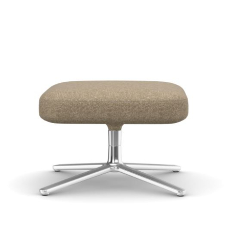 Vitra Repos Ottoman Bambus-Terra 04 - Nubia, Aluminium poliert 03, Filzgleiter für Hartboden 05, H: 40 cm