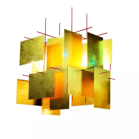 Ingo Maurer_Pendelleuchte_1000 Karat Blau_1