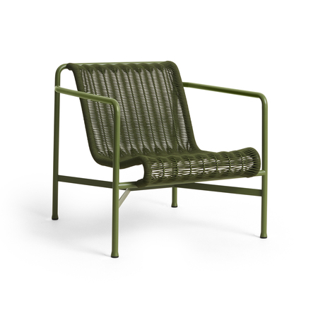 HAY Living Loungestuhl Palissade Cord Lounge Chair Low von Hay  Olive