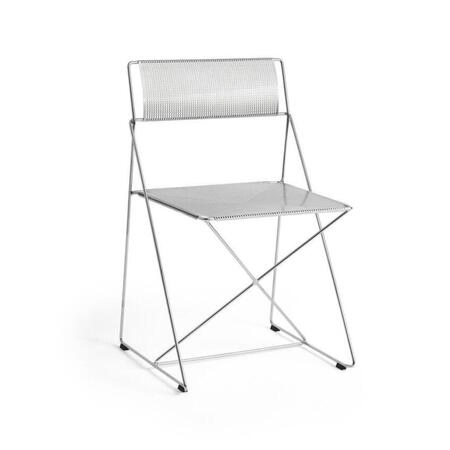 HAY Living Stuhl ohne Armlehne X-Line Chair Chromed base Indoor von Hay  Chrome-plated