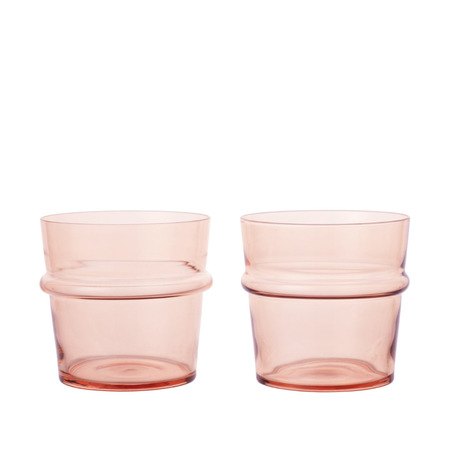 Ferm Living 6er Set Trinkglas Boya von Ferm Living  Ø: 8.8 cm / H: 8 cm, Blush