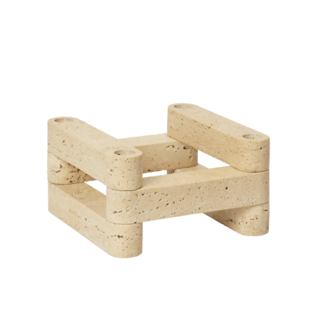 Ferm Living Kerzenständer Newel Modular im 2er Set von Ferm Living x Utzon Travertine