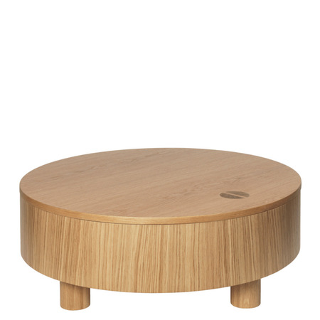 Ferm Living Runder Aufbewahrungstisch Olles von Ferm Living Natural Oak Veneer