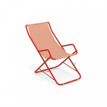 Emu Bahama Liegestuhl von Emu 50 Scharchlat red / peach