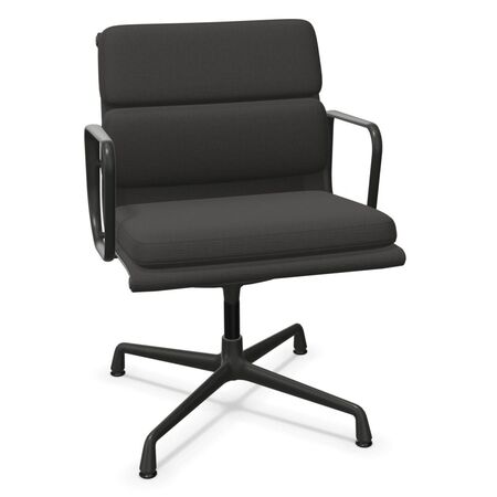 Vitra Soft Pad Chair EA 208 Warmgrey-cream 63 - Laser RE, Bright chrome 01, Felt gliders for hard floor 05, Seat height: 40 cm (new)