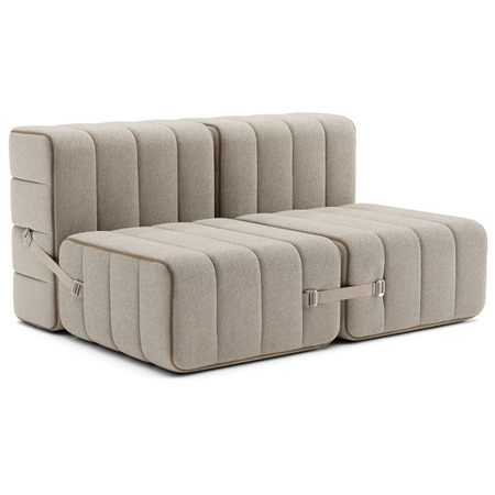 Ambivalenz Flexibler 2-Sitzer 'Curt' Gray Beige - Jet 