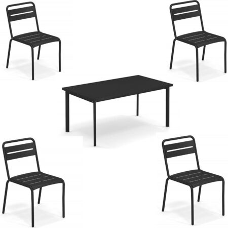 EMU_Star_Set_4_Stühle_und_1_Tisch_160_90_cm_Schwarz