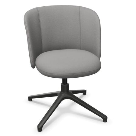 Vitra Mikado Side Chair in Stoff mit Vierstern-Untergestell von Vitra Cream white-Sierra grey 05 - Plano, Basic Dark 30 powder coated (structure), Felt gliders for hard floor 05