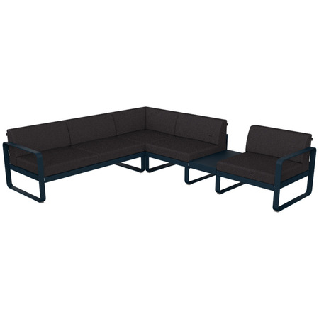 Fermob Lounge Zusammenstellung 3B Bellevie von Fermob Abyss blue 92, Graphite gray