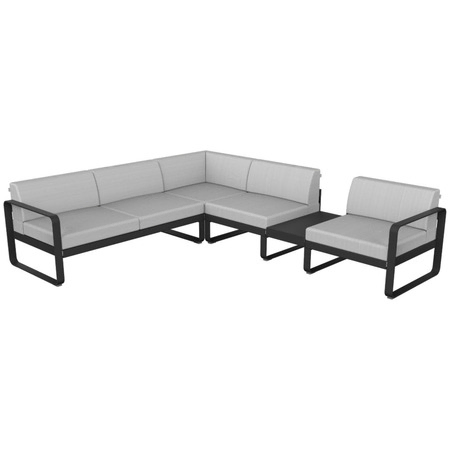 Fermob Lounge Zusammenstellung 3B Bellevie von Fermob Anthracite 47, Gray-white